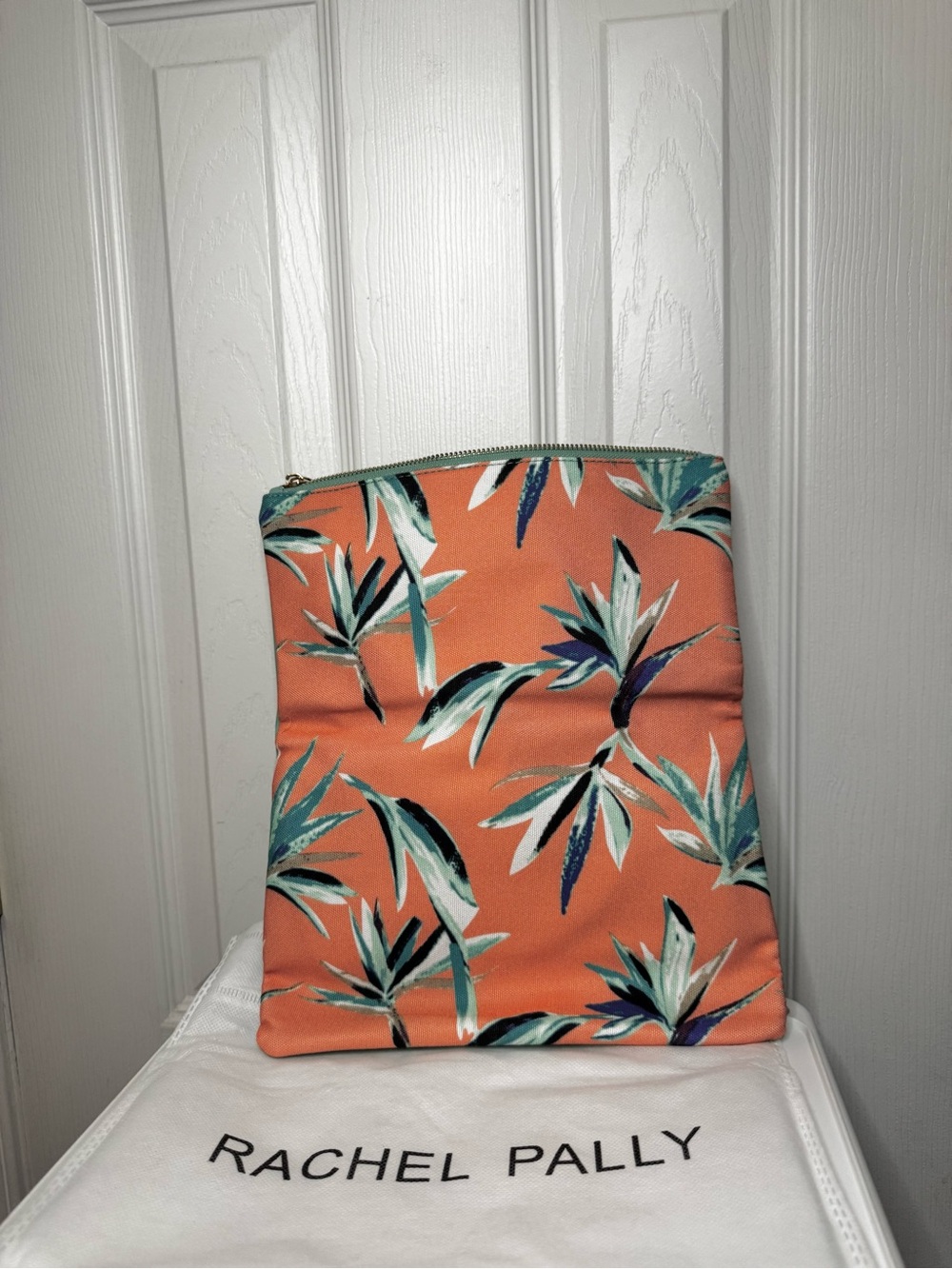 Rachel Pally Coral Tropical Leaf Zip Pouch